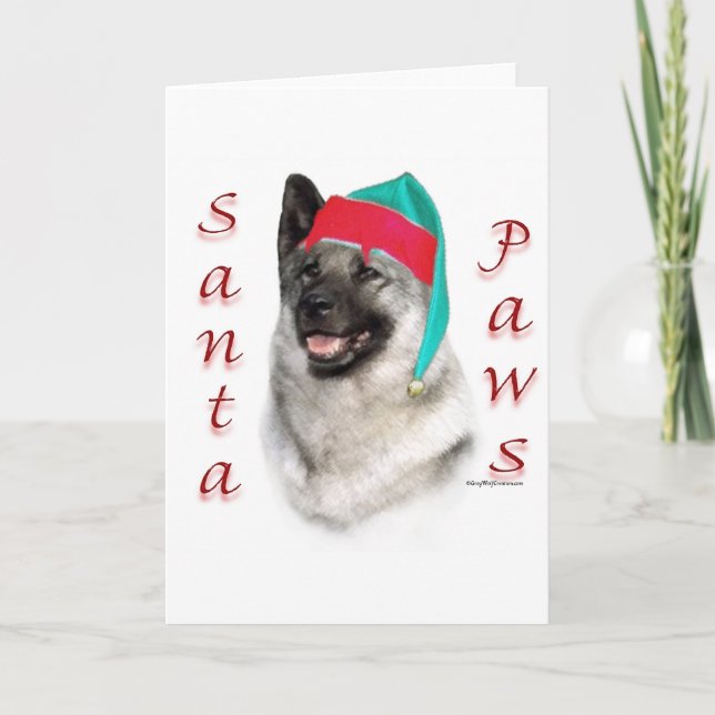 Norsk Elkhound Santa Tassar Helgkort (Framsida)