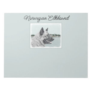 Norsk Elkhound vid bymålning - Hund Art N Anteckningsblock