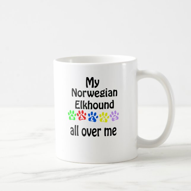 Norsk Elkhound Walks Design Kaffemugg (Höger)