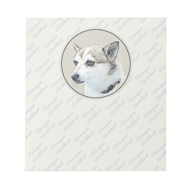 Norsk färg på undehund - Original Hund Art Anteckningsblock (Framsida)