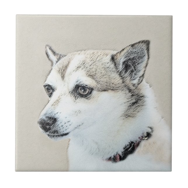 Norsk färg på undehund - Original Hund Art Kakelplatta (Framsidan)