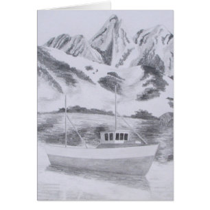Norsk fiskebåt (rita), hälsningskort