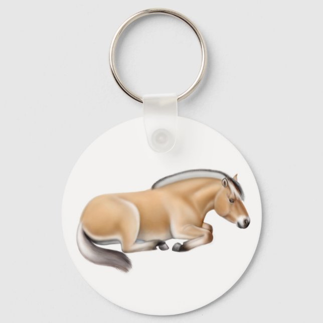 Norsk Fjord Horse Keychain Nyckelring (Framsida)