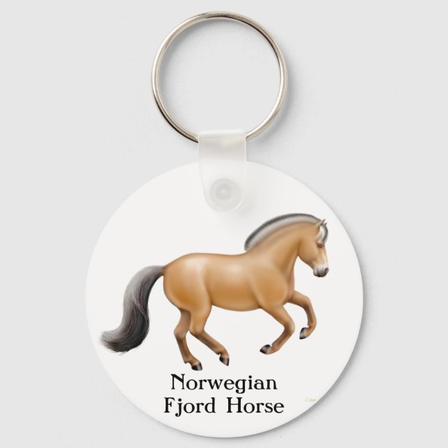 Norsk Fjord Horse Keychain Nyckelring (Framsida)