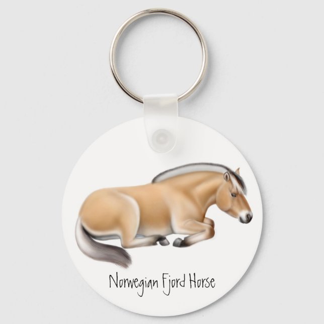 Norsk Fjord Horse Keychain Nyckelring (Framsida)