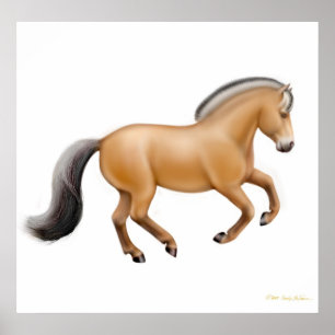 Norsk Fjord Horse Print Poster