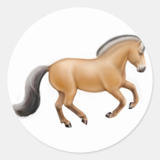 Norsk Fjord Horse Sticker Runt Klistermärke
