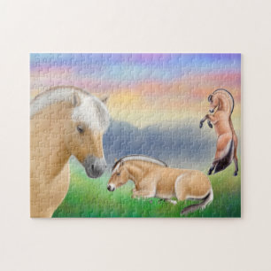 Norsk Fjord Horses Puzzle Pussel