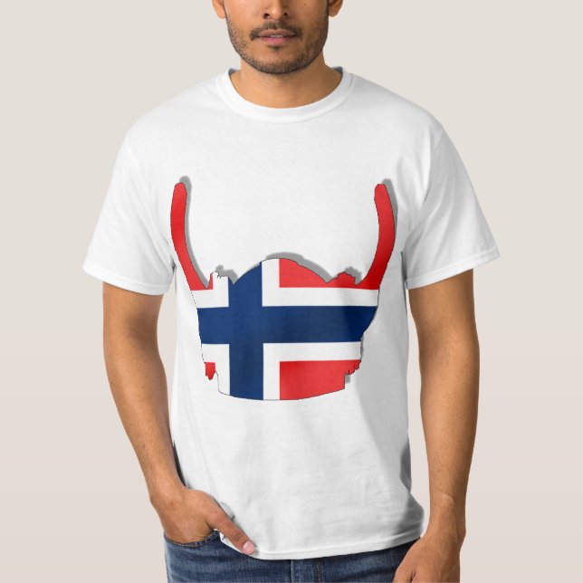 Norsk flagga av den norgeviking hjälmen tröja (Framsida)