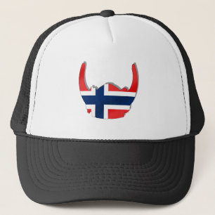 Norsk flagga av den norgeviking hjälmen truckerkeps