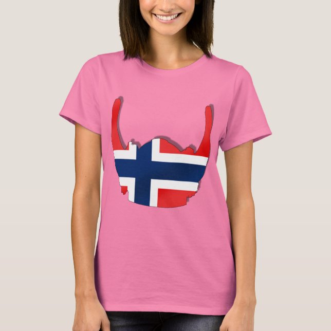 Norsk flagga av Norge Viking helmet T Shirt (Framsida)