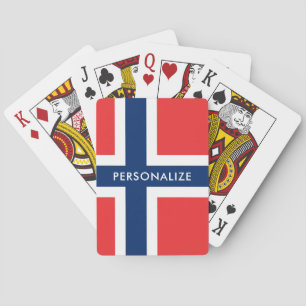 Norsk flagga av norgeanpassningsbar som leker kort kortlek