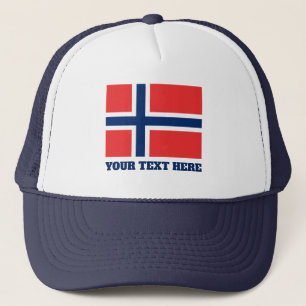 Norsk flagga av norgeanpassningsbartruckerkepsen keps