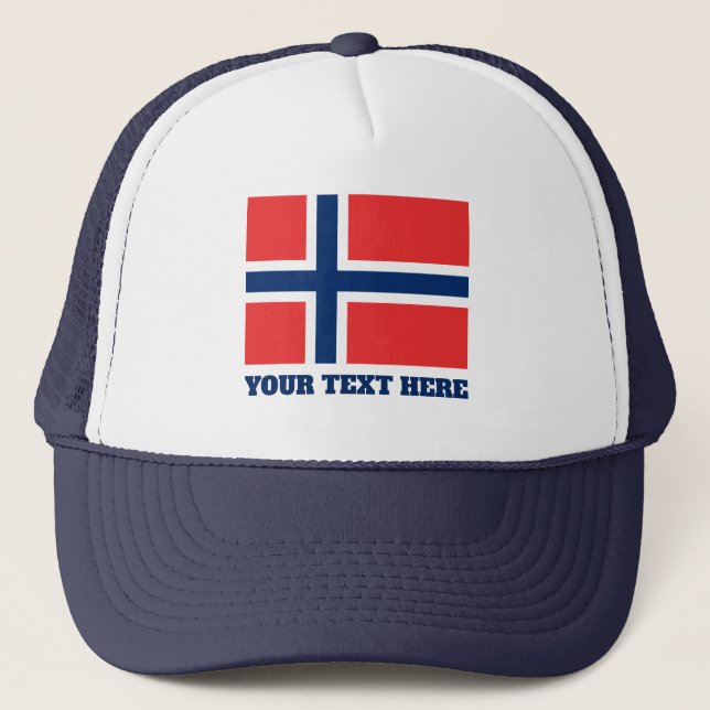 Norsk flagga av norgeanpassningsbartruckerkepsen keps (Framsida)