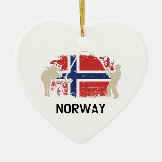Norsk Flagga, Flagga Julgransprydnad Keramik (Framsidan)