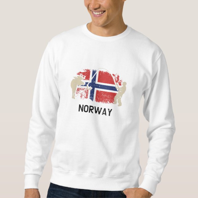 Norsk Flagga, Flagga Lång Ärmad Tröja (Framsida)