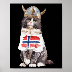 Norsk Flagga för Norge av skogskaraktär Poster