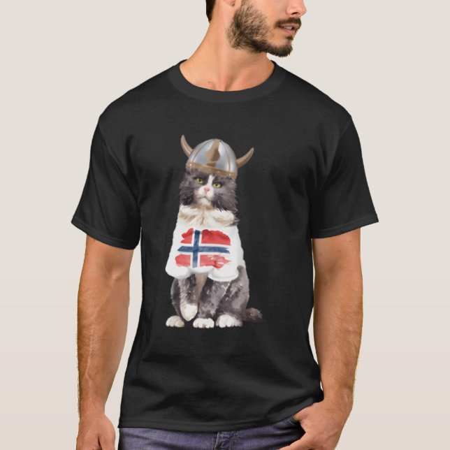 Norsk Flagga för Norge av skogskaraktär T Shirt (Framsida)