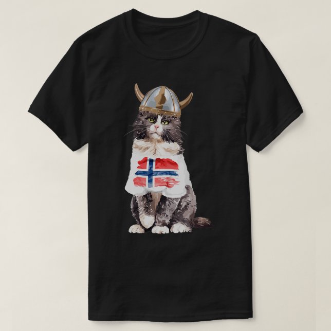 Norsk Flagga för Norge av skogskaraktär T Shirt (Design framsida)