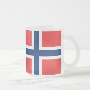 Norsk flagga frostad glasmugg