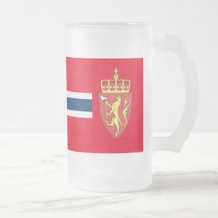 Norsk flagga frostat ölglas