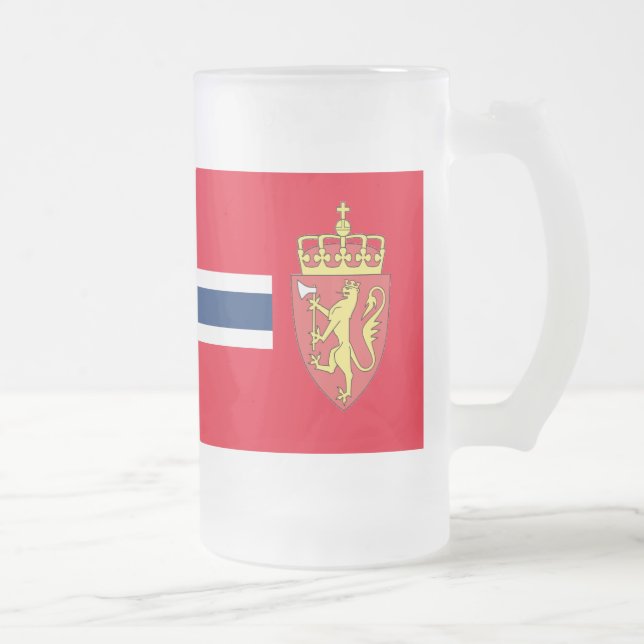 Norsk flagga frostat ölglas (Höger)