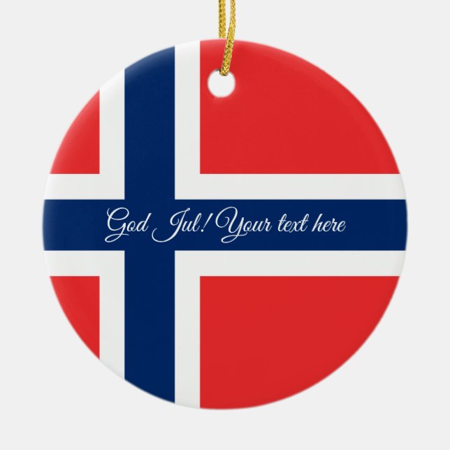 Norsk flagga gud Jul Julgran ornament (Framsidan)