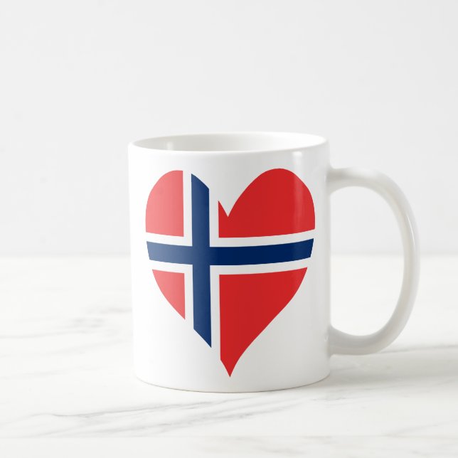 Norsk Flagga Heart Kaffemugg (Höger)
