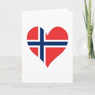 Norsk Flagga Heart Kort