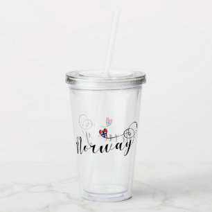 Norsk Flagga Heart, Norge Take Away Mugg