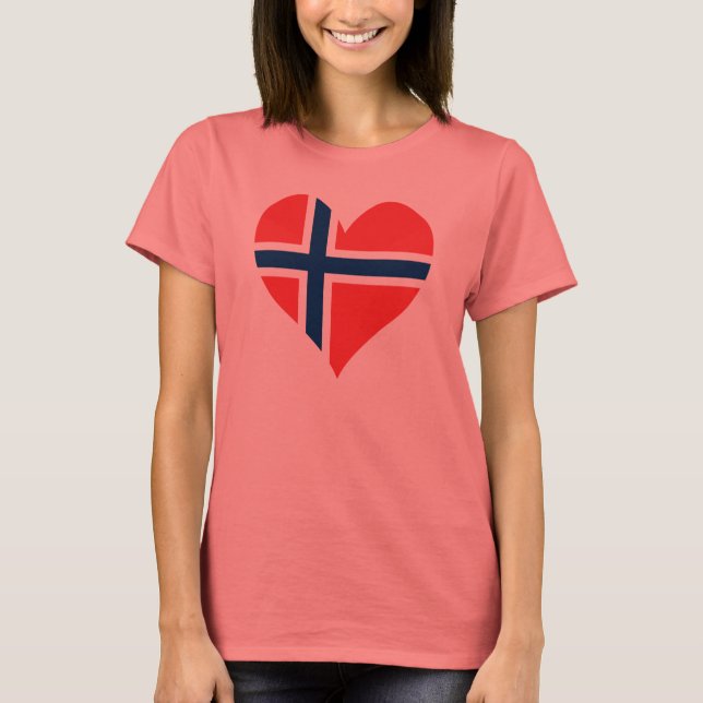 Norsk Flagga Heart Tröja (Framsida)