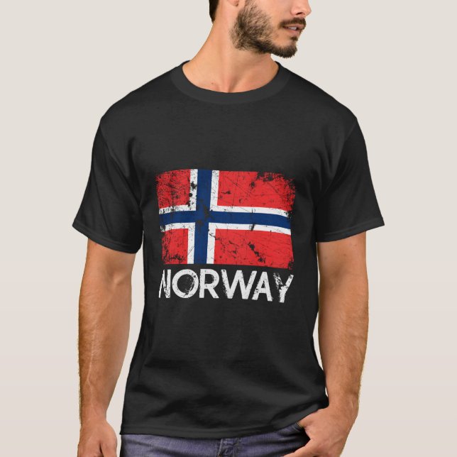 Norsk Flagga i Norge T Shirt (Framsida)