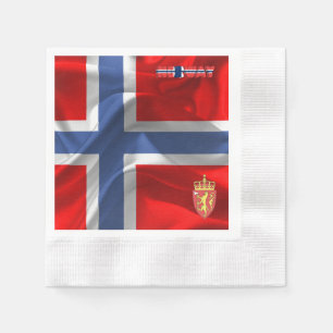 Norsk flagga jackat av arm pappersservett