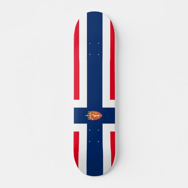 Norsk flagga mini skateboard bräda 18,5 cm (Framsida)