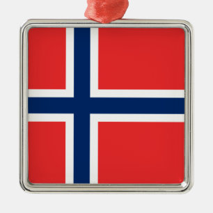 Norsk Flagga (Norge) keramisk prydnadsföremål Julgransprydnad Metall