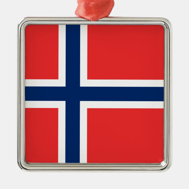 Norsk Flagga (Norge) keramisk prydnadsföremål Julgransprydnad Metall (Framsidan)