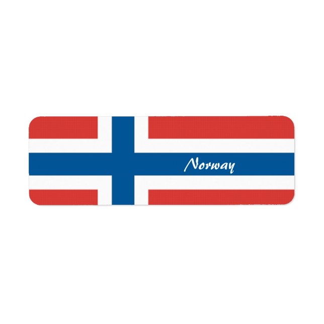 Norsk Flagga, Norge Returadress Etikett (Framsidan)