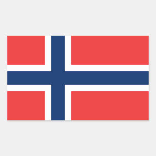 Norsk flagga rektangulärt klistermärke