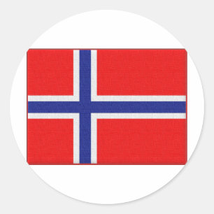 Norsk flagga runt klistermärke