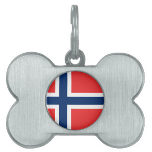 Norsk Flagga tom Namnbricka Husdjur