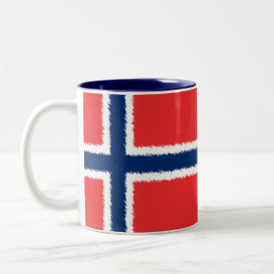 Norsk flagga Två-Tonad mugg