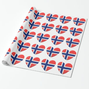 Norsk flaggahjärta av norgeskandinavet presentpapper