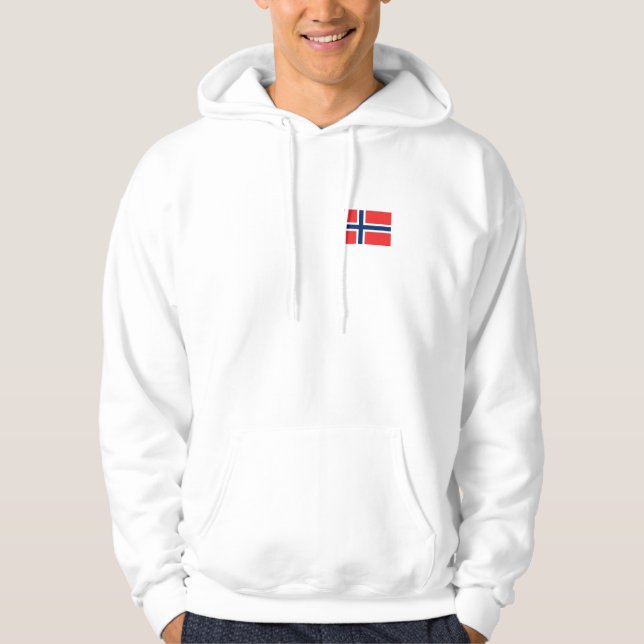 Norsk flaggaskandinav hoodie (Framsida)