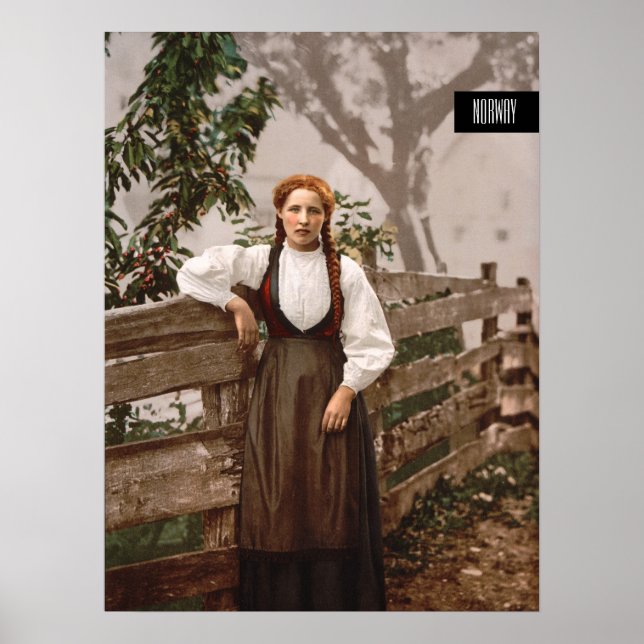 Norsk flicka (1900) poster (Framsidan)