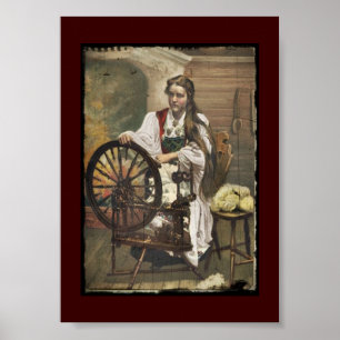 Norsk flicka som en snurr rullar poster