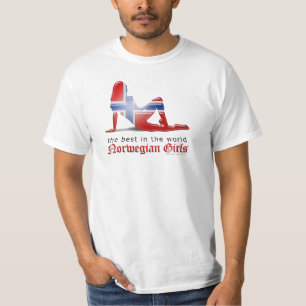 Norsk flickaSilhouetteflagga Tee Shirt