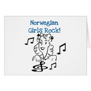 Norsk flickasten hälsningskort