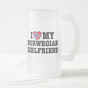 Norsk flickvän frostat ölglas