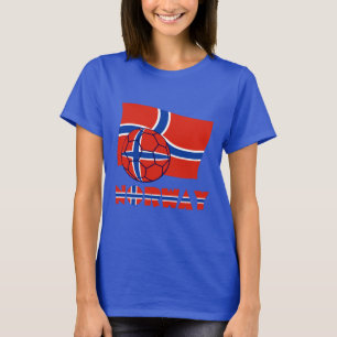 Norsk fotboll och flagga t shirt