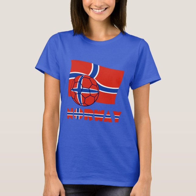 Norsk fotboll och flagga t shirt (Framsida)